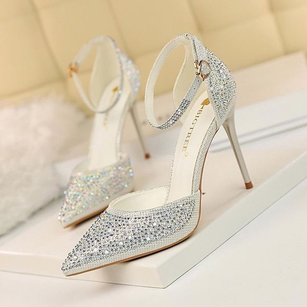 dress shoes bigtree women pumps sequined cloth shallow spring pointed hollow word band 10cm thin high heels wedding, Black
dress shoes bigtree women pumps sequined cloth shallow spring pointed hollow word band 10cm thin high heels wedding, Black