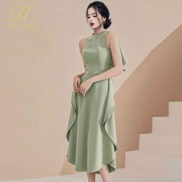 h han queen vintage ruffles women dress summer a line wear work fashion office business party long vestidos, Black;gray
h han queen vintage ruffles women dress summer a line wear work fashion office business party long vestidos, Black;gray