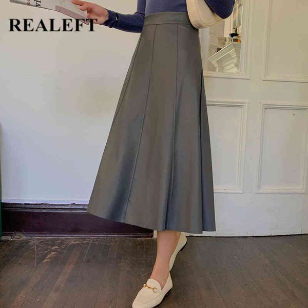 women pu leather umbrella skirts autumn winter chic high waist fashionable all-match a-line long female 210428, Black
women pu leather umbrella skirts autumn winter chic high waist fashionable all-match a-line long female 210428, Black