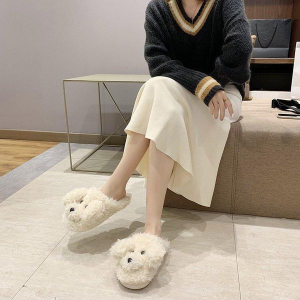 cartoon animal winter warm slippers women solid color cute furry dog slides flat plush home cotton, Black
cartoon animal winter warm slippers women solid color cute furry dog slides flat plush home cotton, Black