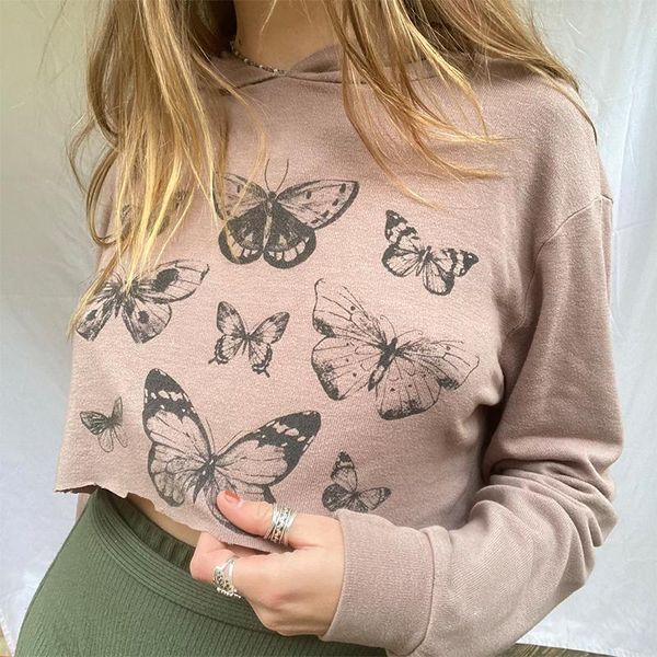 women's hoodies & sweatshirts fairycore grunge aesthetics butterfly printed women gothic o-neck long sleeve cropped streetwear, Black
women's hoodies & sweatshirts fairycore grunge aesthetics butterfly printed women gothic o-neck long sleeve cropped streetwear, Black
