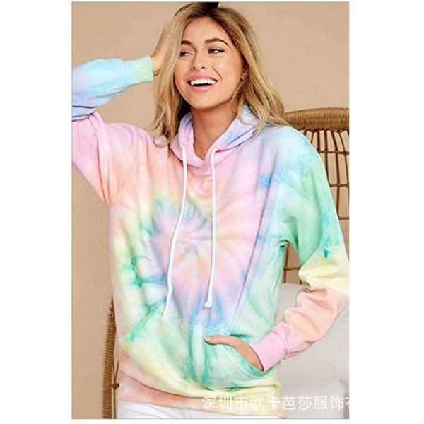 2021 spring and autumn winter new women's sweater tie dyed hooded sports loose top, Black
2021 spring and autumn winter new women's sweater tie dyed hooded sports loose top, Black