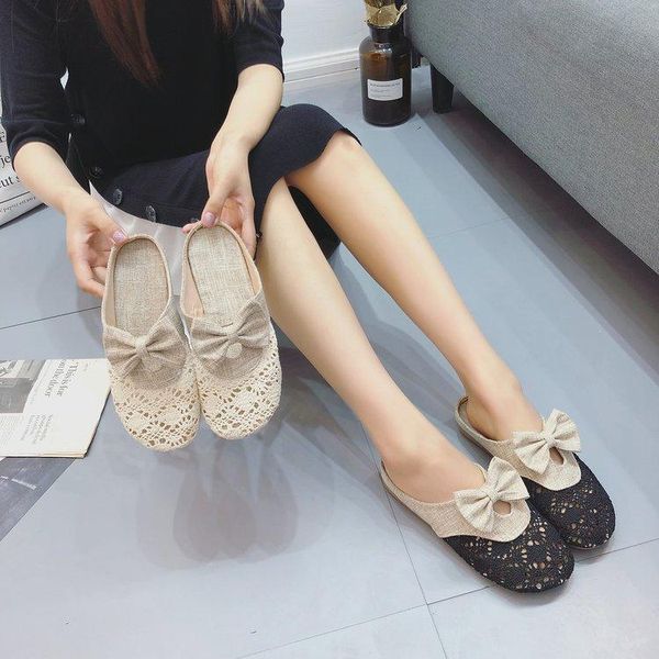 half slippers female summer students hollow out baotou women's shoes flat bottom lazy people wear sandals and trend, Black
half slippers female summer students hollow out baotou women's shoes flat bottom lazy people wear sandals and trend, Black