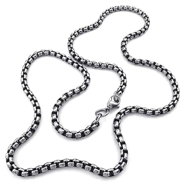 jewelry necklace for men - chain 4mm biker retro link stainless steel color black silver with gift bag 55cm chains
jewelry necklace for men - chain 4mm biker retro link stainless steel color black silver with gift bag 55cm chains