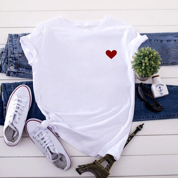 women's t-shirt plus size 100%cotton tshirt women simple heart print t-shirts o neck short sleeve tees summer oversize pink, White
women's t-shirt plus size 100%cotton tshirt women simple heart print t-shirts o neck short sleeve tees summer oversize pink, White