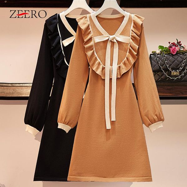 casual dresses autumn winter women sweater dress ruffles trim a-line knitted v-neck tie puff sleeve vintage sweet slim mini, Black;gray
casual dresses autumn winter women sweater dress ruffles trim a-line knitted v-neck tie puff sleeve vintage sweet slim mini, Black;gray