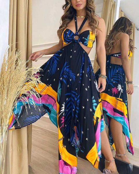 2021 women's new summer cross-border independent station printed hollow neck dress y1006, Black;gray
2021 women's new summer cross-border independent station printed hollow neck dress y1006, Black;gray