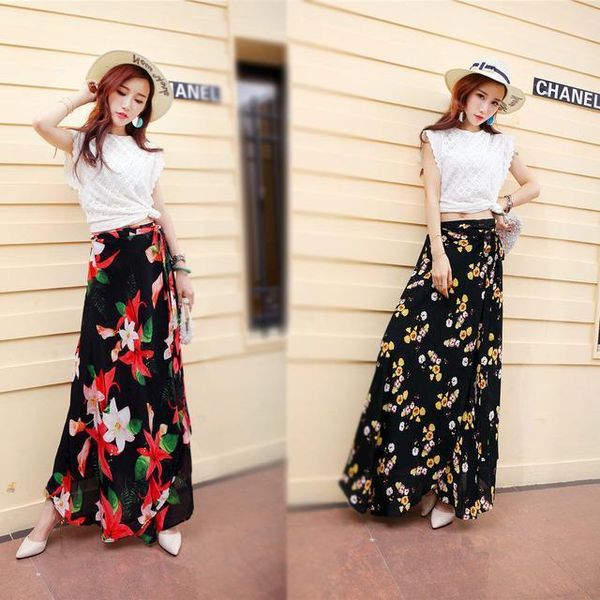 skirts one piece high waist lace up chiffon skirt ethnic print split wrap beach holiday, Black
skirts one piece high waist lace up chiffon skirt ethnic print split wrap beach holiday, Black