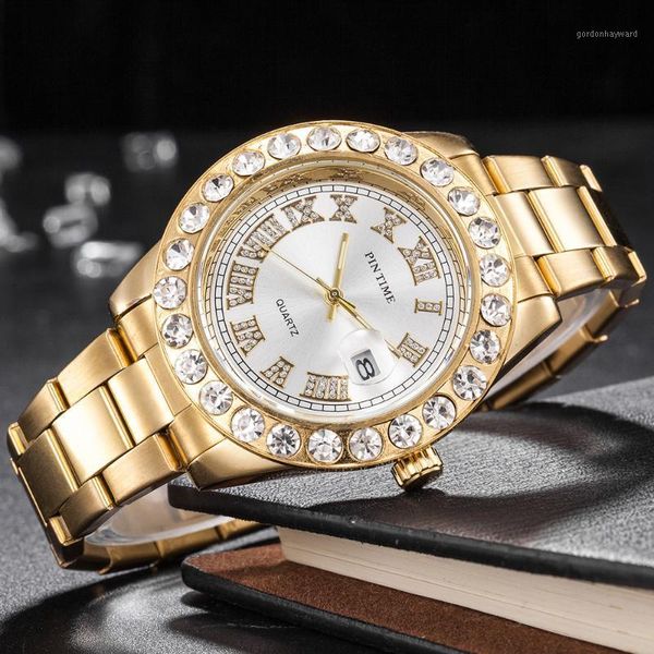 wristwatches roman iced out watch men diamond steel clock mens watches stylish gold date quartz wristwatch relogio masculin, Slivery;brown
wristwatches roman iced out watch men diamond steel clock mens watches stylish gold date quartz wristwatch relogio masculin, Slivery;brown