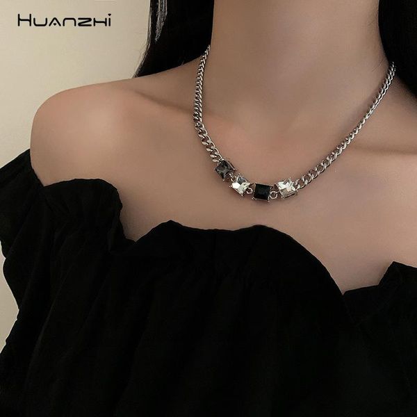 chokers huanzhi 2021 ins metal zircon titanium steel chain crystal geometric clavicle necklace for women girls party jewelry gifts, Golden;silver
chokers huanzhi 2021 ins metal zircon titanium steel chain crystal geometric clavicle necklace for women girls party jewelry gifts, Golden;silver