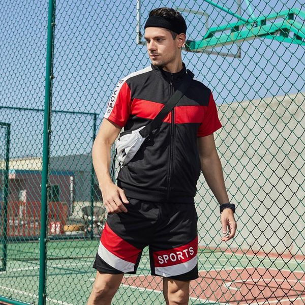men's tracksuits 2021 summer men casual sets sportswear tracksuit zipper splice printing 2pc shorts set shirts+short jogger sports suit, Gray
men's tracksuits 2021 summer men casual sets sportswear tracksuit zipper splice printing 2pc shorts set shirts+short jogger sports suit, Gray