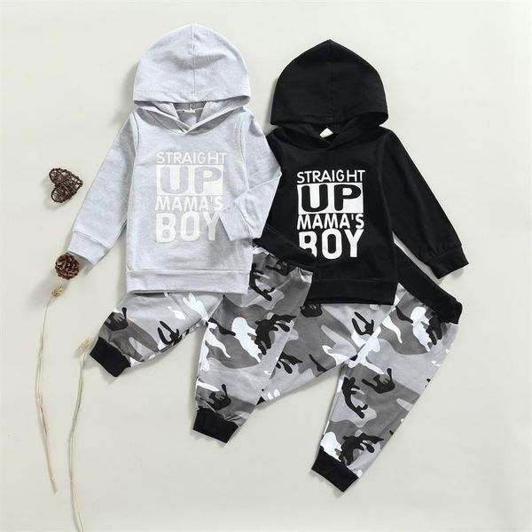 clothing sets 1-5 years old baby boys autumn clothes set letter print long sleeve hooded + camouflage elastic waist trousers, White
clothing sets 1-5 years old baby boys autumn clothes set letter print long sleeve hooded + camouflage elastic waist trousers, White