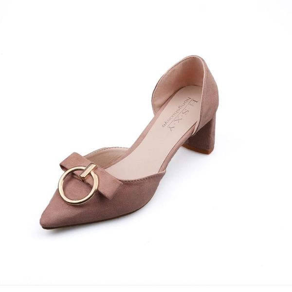 summer korean wild women's high-heeled sandals suede pointed thick with shallow mouth high heels professional, Black
summer korean wild women's high-heeled sandals suede pointed thick with shallow mouth high heels professional, Black