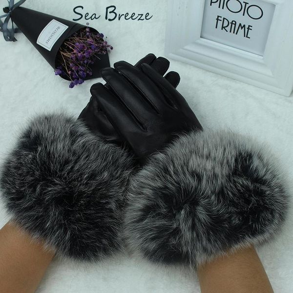 fingerless gloves sea breeze fashion women real fur lady genuine leather black winter mittens thick warm female, Blue;gray
fingerless gloves sea breeze fashion women real fur lady genuine leather black winter mittens thick warm female, Blue;gray