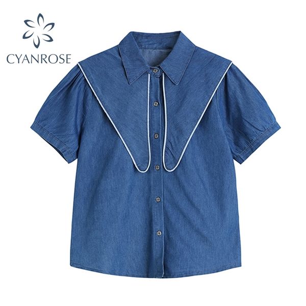 summer fashion korean japanese women vintage cotton blouse lapel and sailor collar patchwork design short sleeve lady shirt 210430, White
summer fashion korean japanese women vintage cotton blouse lapel and sailor collar patchwork design short sleeve lady shirt 210430, White