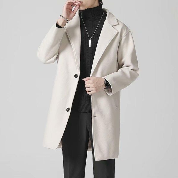 men's wool & blends autumn/winter british style solid mid-length men woolen jacket slim fit trench coat business overcoat male, Black
men's wool & blends autumn/winter british style solid mid-length men woolen jacket slim fit trench coat business overcoat male, Black