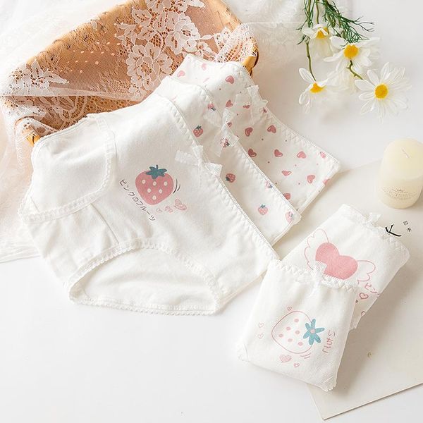 6pcs/set simple underwear girl's pure cotton strawberry white series cute cartoon printing teenage comfortable briefs panties, Camo
6pcs/set simple underwear girl's pure cotton strawberry white series cute cartoon printing teenage comfortable briefs panties, Camo