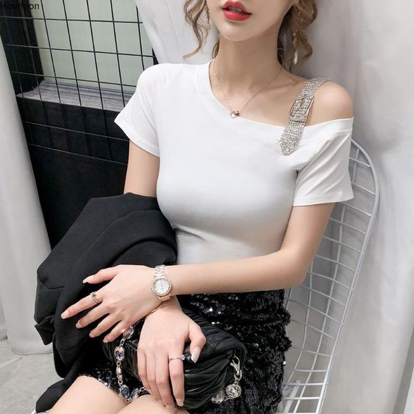 houthion women's t-shirt short-sleeved summer fashion simplicity casual slim all-match striped halter one-neck, White
houthion women's t-shirt short-sleeved summer fashion simplicity casual slim all-match striped halter one-neck, White