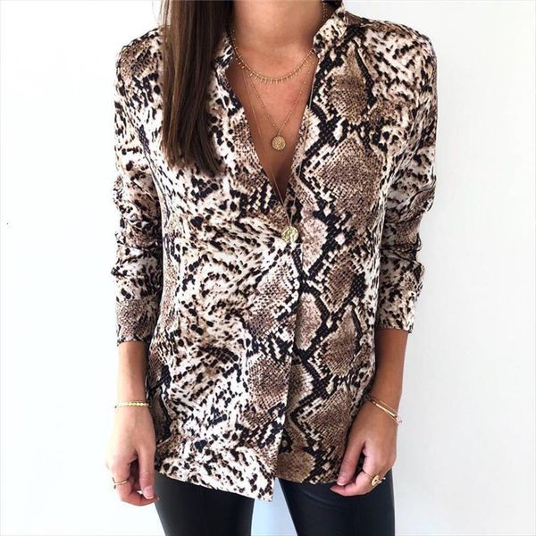 v neck casual women blouses snake skin printed long sleeve female fashion elegant shirts, White
v neck casual women blouses snake skin printed long sleeve female fashion elegant shirts, White