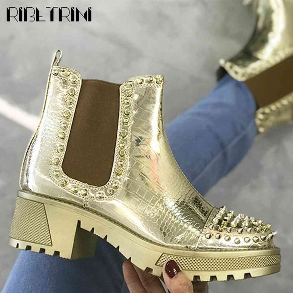 boots lady unique rivet decorating platform shoes luxury brand ankle women slip-on med heels boots, Black
boots lady unique rivet decorating platform shoes luxury brand ankle women slip-on med heels boots, Black