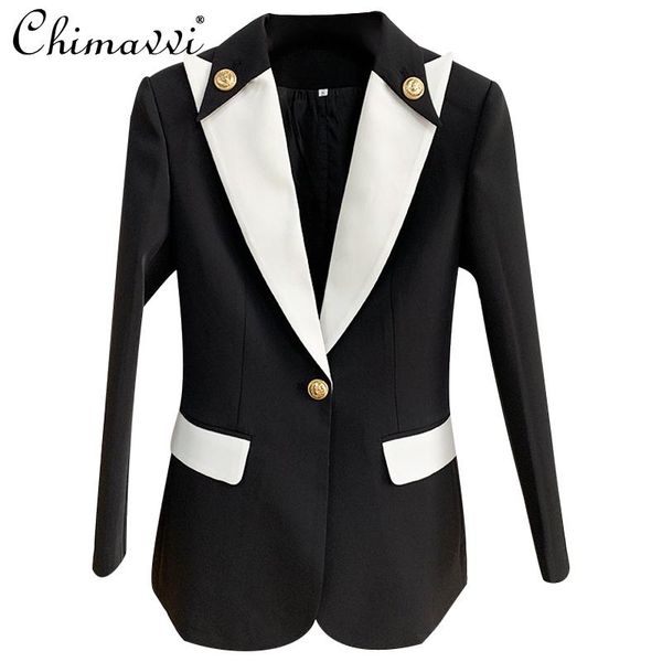 women's suits & blazers fashion retro color contrast patchwork suit women 2021 spring/autumn one button short long sleeve blazerelegant, White;black
women's suits & blazers fashion retro color contrast patchwork suit women 2021 spring/autumn one button short long sleeve blazerelegant, White;black