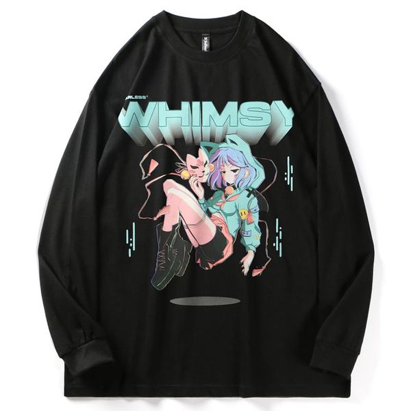 men's t-shirts harajuku t shirt men 2021 anime manga girl printed cotton long sleeve women hip hop streetwear fashion retro punk tshirt, White;black
men's t-shirts harajuku t shirt men 2021 anime manga girl printed cotton long sleeve women hip hop streetwear fashion retro punk tshirt, White;black