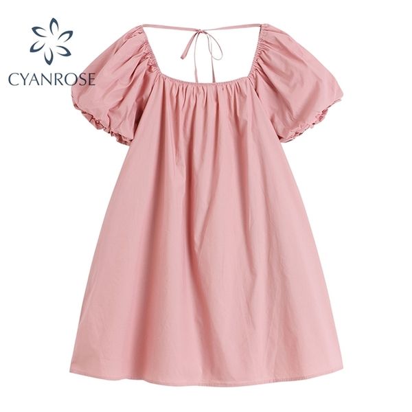summer square collar lace up dress for women high street sweet style lantern short sleeve loose casual female mini dresses 210515, Black;gray
summer square collar lace up dress for women high street sweet style lantern short sleeve loose casual female mini dresses 210515, Black;gray