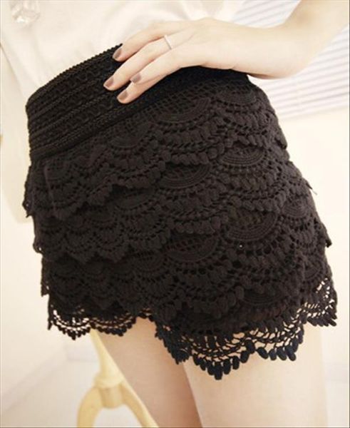 4 sizes summer sweet style women short lace crochet hollow elastic waist slim drop wf 024, White;black
4 sizes summer sweet style women short lace crochet hollow elastic waist slim drop wf 024, White;black