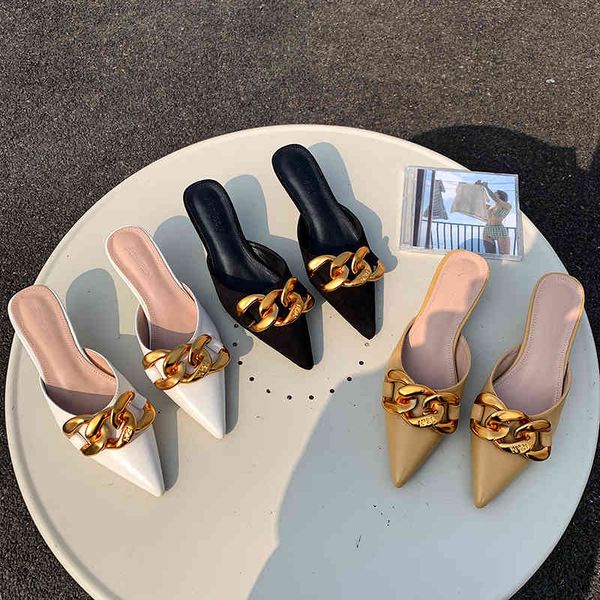 slippers elegant women thin low heels slip on mules slides yellow/white/black metal chain fashion summer for dalt
slippers elegant women thin low heels slip on mules slides yellow/white/black metal chain fashion summer for dalt