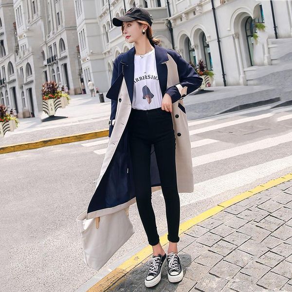 women's trench coats 2021 spring autumn fashion casual womens khaki coat long outerwear loose clothes female with belt windbreaker, Tan;black
women's trench coats 2021 spring autumn fashion casual womens khaki coat long outerwear loose clothes female with belt windbreaker, Tan;black