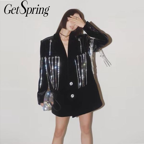 getspring women blazer diamond patchwork black blazers jackets tassel vintage casual suit coats woman 2021 fashion women's suits &, White;black
getspring women blazer diamond patchwork black blazers jackets tassel vintage casual suit coats woman 2021 fashion women's suits &, White;black