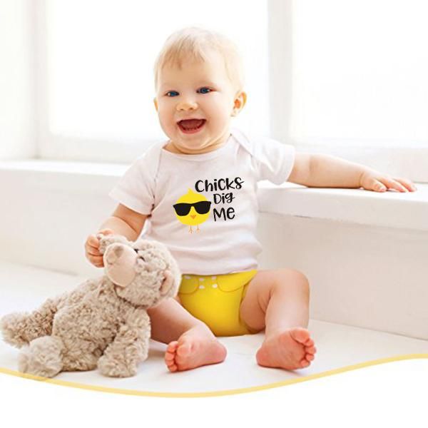 rompers white infant baby boy clothes girl short sleeve letter print chicks dig me romper unisex, Blue
rompers white infant baby boy clothes girl short sleeve letter print chicks dig me romper unisex, Blue