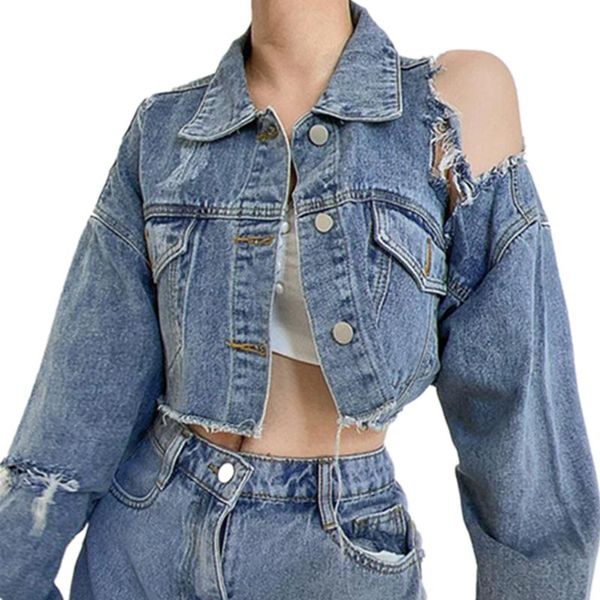 women's jackets cropped jeans jacket denim fringed short coats for women autumn holes vintage casual woman 2021 streetwear, Black;brown
women's jackets cropped jeans jacket denim fringed short coats for women autumn holes vintage casual woman 2021 streetwear, Black;brown