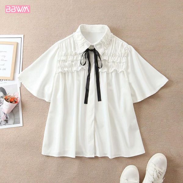 summer fashion short-sleeved women's korean version of ruffled chiffon solid color sweet chic female shirt 210507, White
summer fashion short-sleeved women's korean version of ruffled chiffon solid color sweet chic female shirt 210507, White