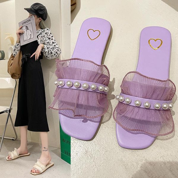 fashion square crystal flats pearl women slippers lace ruffles string bead open toe fairy style female, Black
fashion square crystal flats pearl women slippers lace ruffles string bead open toe fairy style female, Black