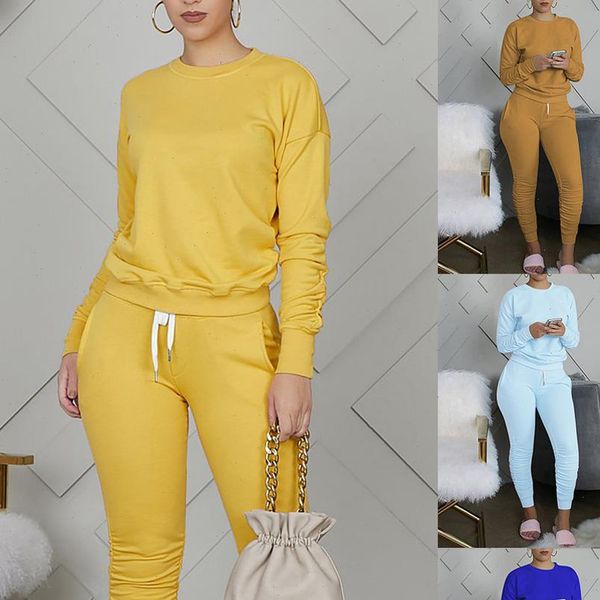 2pcs solid color tracksuit womens tracksuits set long sleeve pullover drawstring pants female jogging athletics autumn sports suits, Gray
2pcs solid color tracksuit womens tracksuits set long sleeve pullover drawstring pants female jogging athletics autumn sports suits, Gray