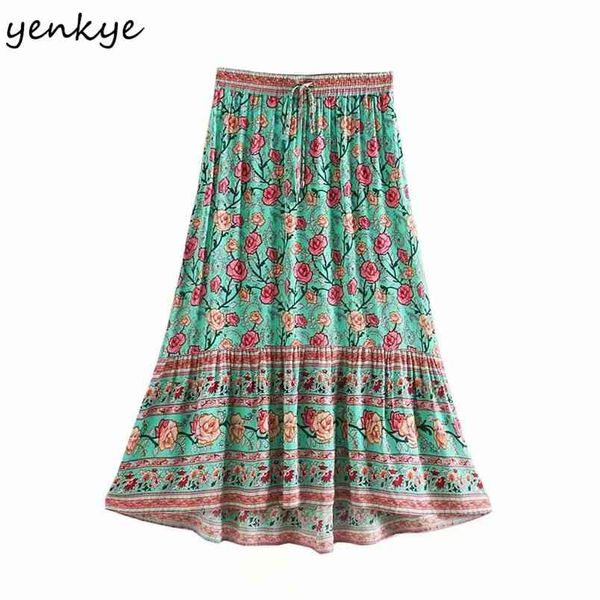 vintage floral print holiday boho skirt women drawstring elastic high waist jupe femme casual summer midi 210514, Black
vintage floral print holiday boho skirt women drawstring elastic high waist jupe femme casual summer midi 210514, Black