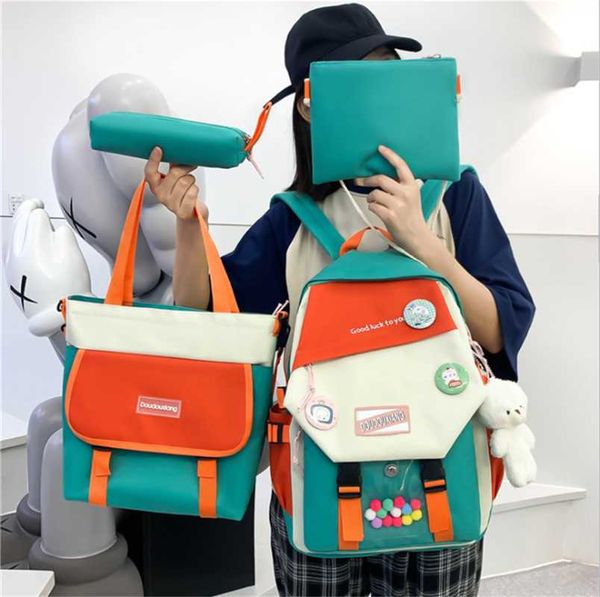 backpack 5 pcs sets canvas schoolbags constrast color cute kawaii student for teenage girlstravel bagpack mochila escolar
backpack 5 pcs sets canvas schoolbags constrast color cute kawaii student for teenage girlstravel bagpack mochila escolar