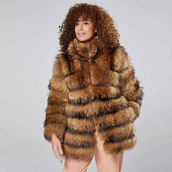 women's fur & faux delightful coat jacket women 100% natural raccoon 2021 winter warm fashion overcoat, Black
women's fur & faux delightful coat jacket women 100% natural raccoon 2021 winter warm fashion overcoat, Black