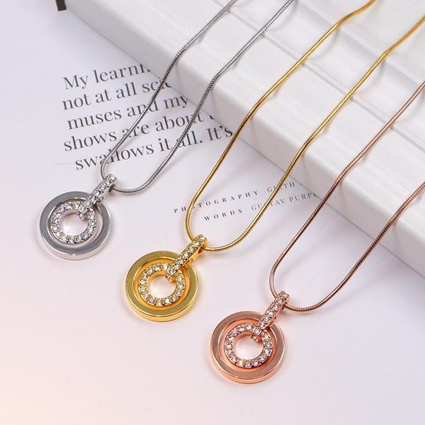 pendant necklaces double inlaid zircon necklace fringed titanium steel jewelry short clavicle chain for women gift love, Silver
pendant necklaces double inlaid zircon necklace fringed titanium steel jewelry short clavicle chain for women gift love, Silver