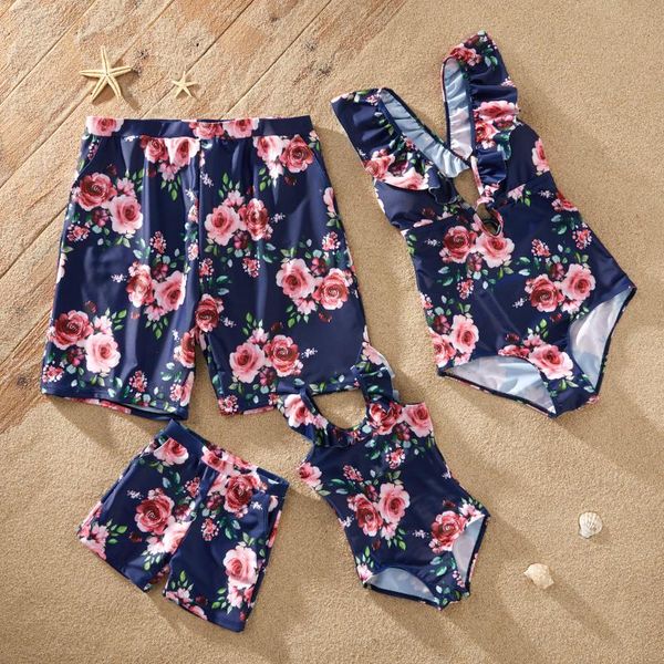 patpat family look floral print ruffle decor one-piece matching swimsuits outfits, Blue
patpat family look floral print ruffle decor one-piece matching swimsuits outfits, Blue
