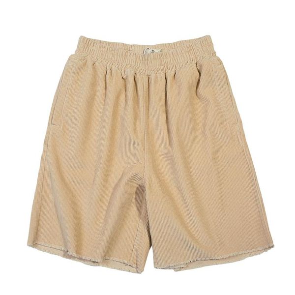 men's shorts vintage corduroy mens summer elastic waist half pants casual loose knee-length men, White;black
men's shorts vintage corduroy mens summer elastic waist half pants casual loose knee-length men, White;black