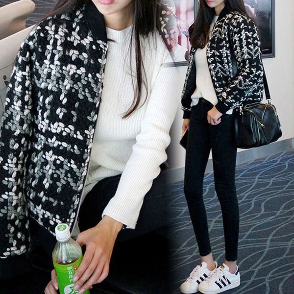 jackets coat jacket women's autumn and winter wear korean tweed versatile small short baseball suit fashion 2pfp, Black;brown
jackets coat jacket women's autumn and winter wear korean tweed versatile small short baseball suit fashion 2pfp, Black;brown