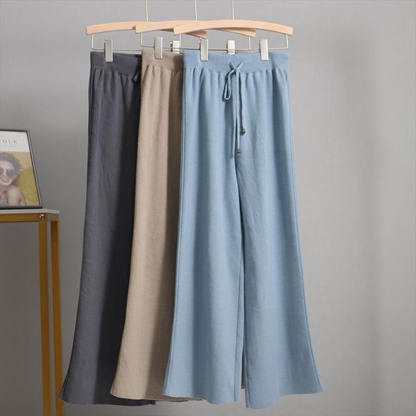 long knit straight thick drawstring womens capri drape wide leg elastic high waist moping winter sweater trousers, Black;white
long knit straight thick drawstring womens capri drape wide leg elastic high waist moping winter sweater trousers, Black;white