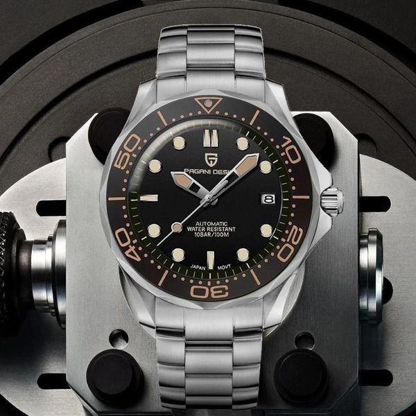wristwatches pagani design automatic mechanical ceramic bezel men watch 100mwaterproof stainless steel watches nh35a movement reloj, Slivery;brown
wristwatches pagani design automatic mechanical ceramic bezel men watch 100mwaterproof stainless steel watches nh35a movement reloj, Slivery;brown