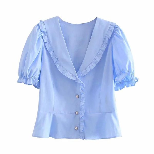 women's blouses & shirts summer jewelry button ruffles puff sleeve female shirt blouse casual fashion chic camisas mujer blusas 2021, White
women's blouses & shirts summer jewelry button ruffles puff sleeve female shirt blouse casual fashion chic camisas mujer blusas 2021, White