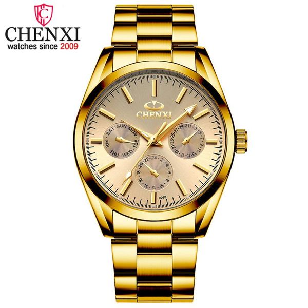 wristwatches chenxi fashion men golden watch stainless steel quartz watches waterproof sport wrist relogio masculino, Slivery;brown
wristwatches chenxi fashion men golden watch stainless steel quartz watches waterproof sport wrist relogio masculino, Slivery;brown