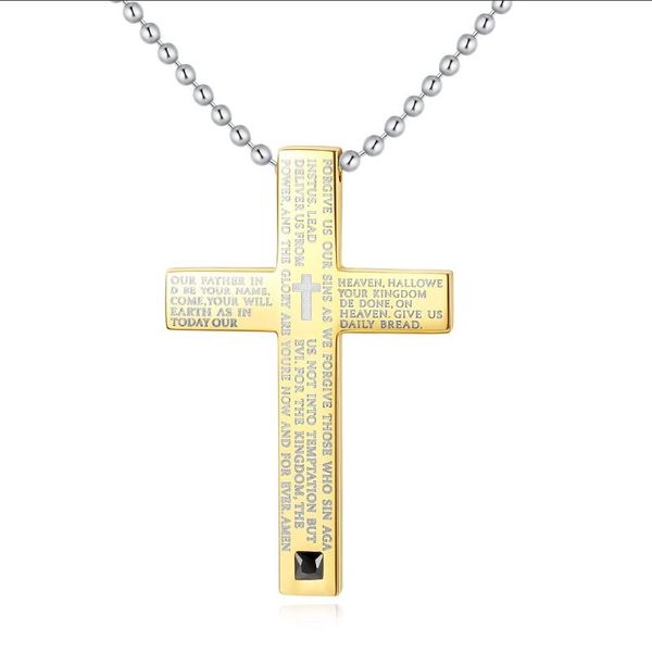 pendant necklaces arrival bible cross necklace for men women stainless steel & cz male letters 1377, Silver
pendant necklaces arrival bible cross necklace for men women stainless steel & cz male letters 1377, Silver