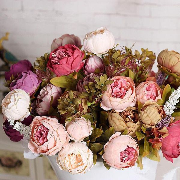 european vintage artificial silk tea rose flowers 13 heads bouquet wedding home retro fake flower party diy decoration decorative & wreaths
european vintage artificial silk tea rose flowers 13 heads bouquet wedding home retro fake flower party diy decoration decorative & wreaths