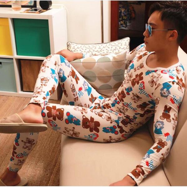 men's thermal underwear long johns set cotton legging autumn and winter printed, Black;white
men's thermal underwear long johns set cotton legging autumn and winter printed, Black;white